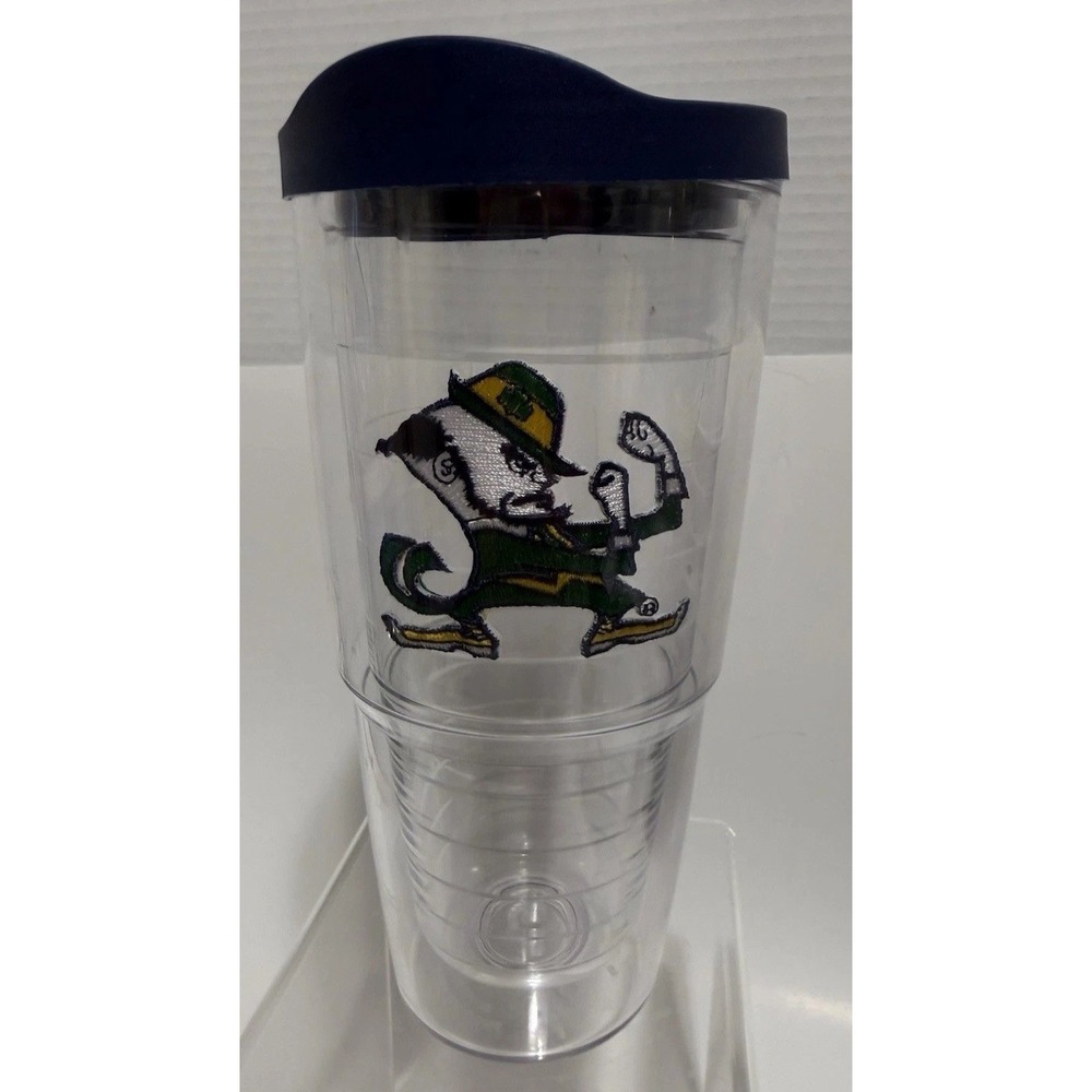 Tervis Notre‎ Dame Fighting Irish Tumbler  24 Oz Blue Lid Leprechaun Mascot USA